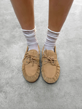 Alohas - Alohas Rowan Suede Beige Leather Loafers