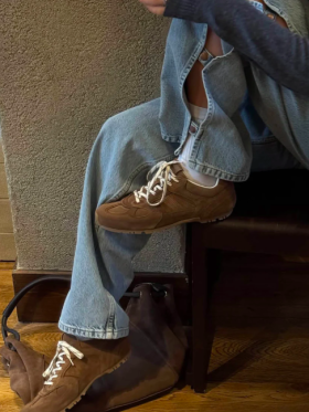 Alohas - Alohas Suede Brown Leather Sneakers