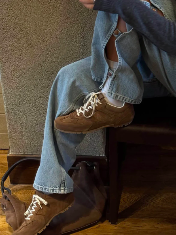 Alohas - Alohas Suede Brown Leather Sneakers