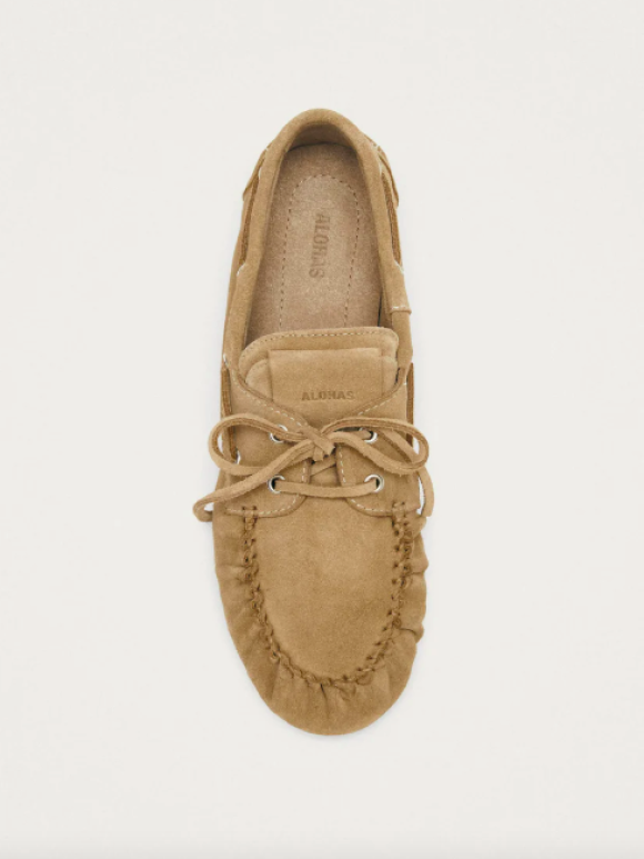 Alohas - Alohas Rowan Suede Beige Leather Loafers